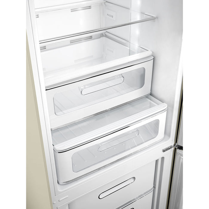 Smeg 60cm Retro Style 60/40 Fridge Freezer with NoFrost, Right Hand Hinge - Cream | SMG FAB32RCR5UK