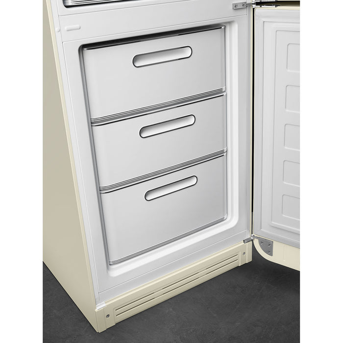Smeg 60cm Retro Style 60/40 Fridge Freezer with NoFrost, Right Hand Hinge - Cream | SMG FAB32RCR5UK