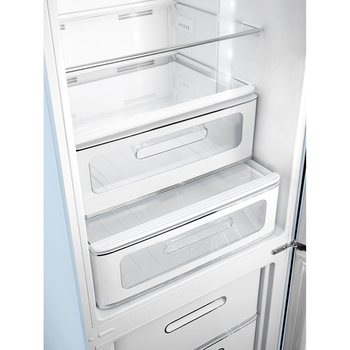Smeg 60cm Retro Style 60/40 Fridge Freezer with NoFrost, Right Hand Hinge - Pastel Blue | SMG FAB32RPB5UK