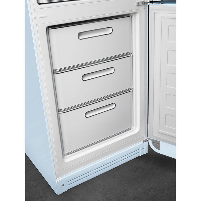 Smeg 60cm Retro Style 60/40 Fridge Freezer with NoFrost, Right Hand Hinge - Pastel Blue | SMG FAB32RPB5UK