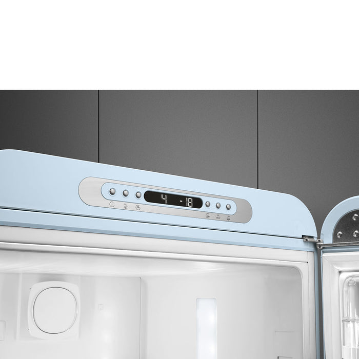 Smeg 60cm Retro Style 60/40 Fridge Freezer with NoFrost, Right Hand Hinge - Pastel Blue | SMG FAB32RPB5UK
