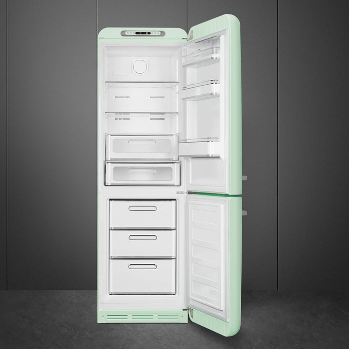 Smeg 60cm Retro Style 60/40 Fridge Freezer with NoFrost, Right Hand Hinge - Pastel Green | SMG FAB32RPG5UK