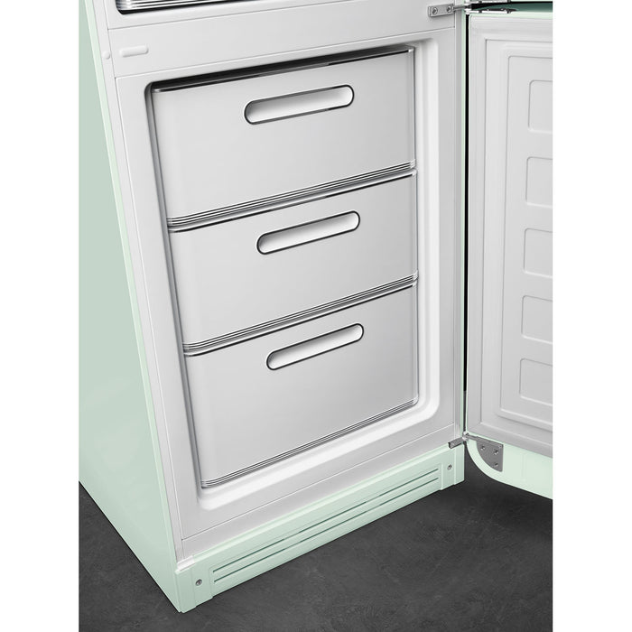 Smeg 60cm Retro Style 60/40 Fridge Freezer with NoFrost, Right Hand Hinge - Pastel Green | SMG FAB32RPG5UK