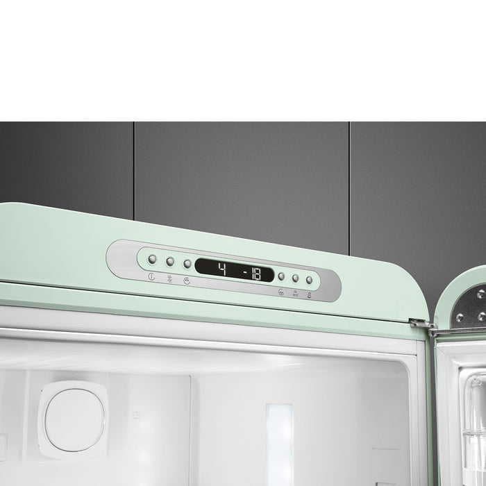 Smeg 60cm Retro Style 60/40 Fridge Freezer with NoFrost, Right Hand Hinge - Pastel Green | SMG FAB32RPG5UK