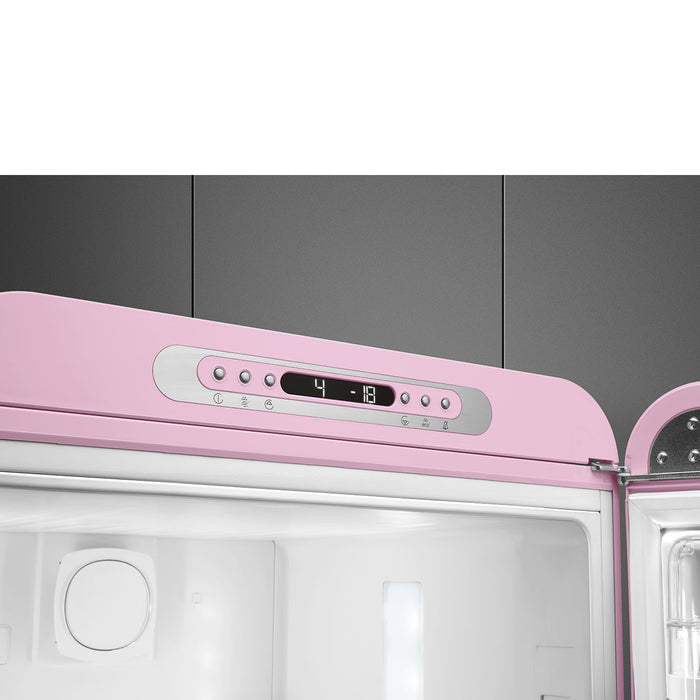 Smeg 60cm Retro Style 60/40 Fridge Freezer with NoFrost, Right Hand Hinge - Pink | SMG FAB32RPK5UK