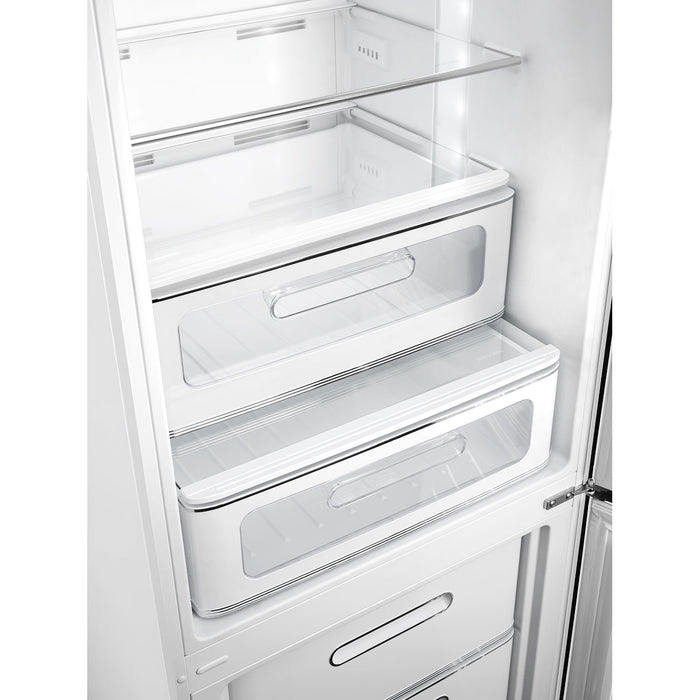 Smeg 60cm Retro Style 60/40 Fridge Freezer with NoFrost, Right Hand Hinge - White | SMG FAB32RWH5UK