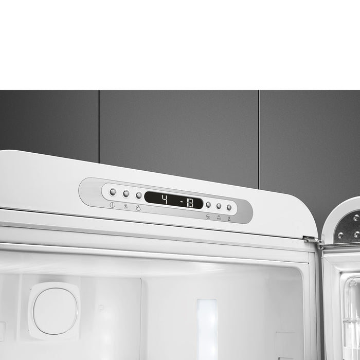 Smeg 60cm Retro Style 60/40 Fridge Freezer with NoFrost, Right Hand Hinge - White | SMG FAB32RWH5UK