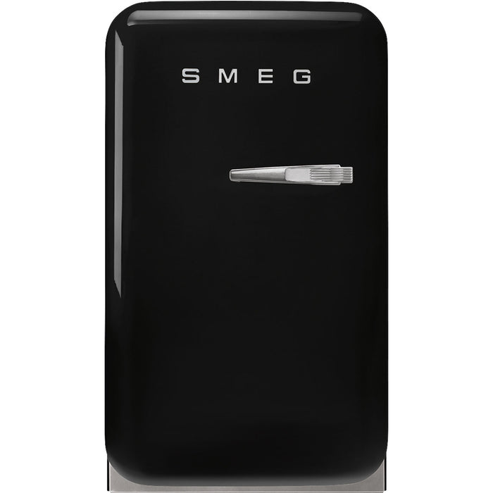 Smeg 40cm Small Retro Style Fridge, Left Hand Hinged - Black | SMG FAB5LBL5