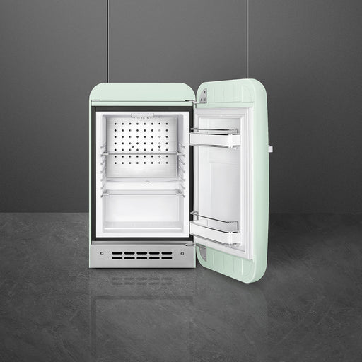 Smeg 40cm Small Retro Style Fridge, Right Hand Hinged - Pastel Green | SMG FAB5RPG5