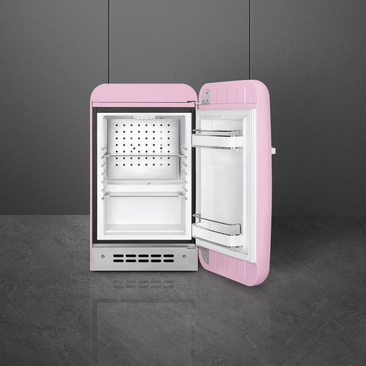Smeg 40cm Small Retro Style Fridge, Right Hand Hinged - Pink | SMG FAB5RPK5