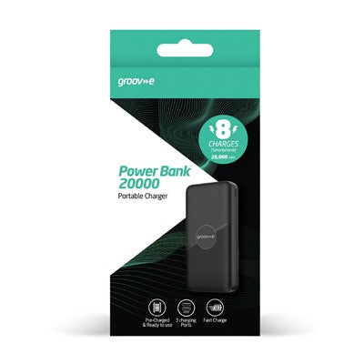 Groove 20000mAh Portable Charger - Black | GVCH20000