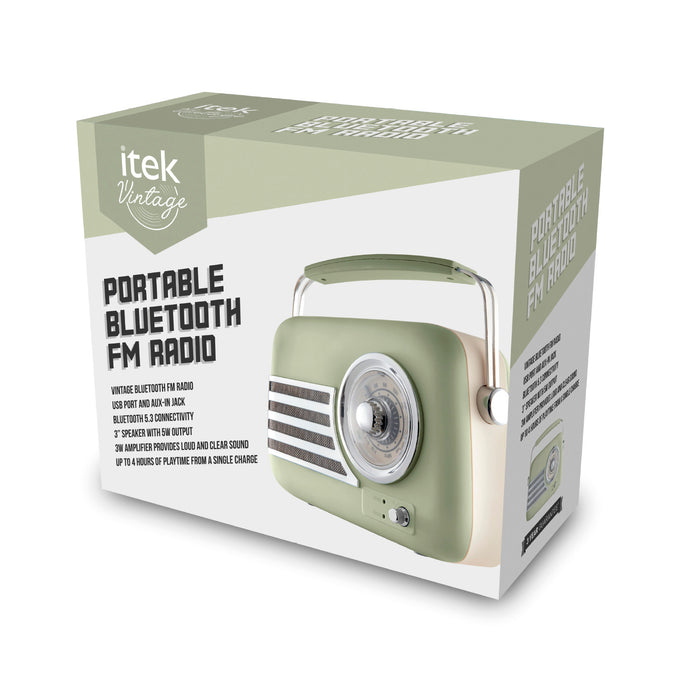 iTek Retro BT Radio - Sage | I60028SAG