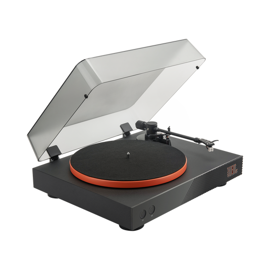 JBL Turntables & Record Players JBL Spinner Bluetooth Turntable Vinyl Record Player - Black/Orange | JBLSPINNERBTBLK IRWINS MEGASTORE