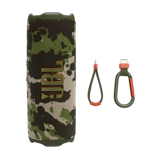 JBL Flip 7 Portable Bluetooth Speaker IP68 Waterproof with AI Sound Boost - Squad Cammo | JBLFLIP7SQUAD