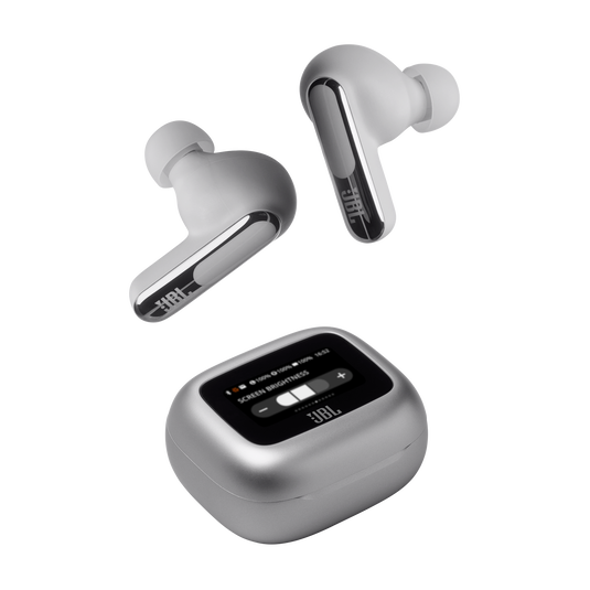 JBL Live Beam 3 True Wireless Noise-Cancelling Earbuds - Silver | JBLLIVEBEAM3SIL