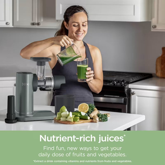 Ninja 3-in-1 Cold Press Juicer, Slicer and Shredder 150W - Grey | JC152UK