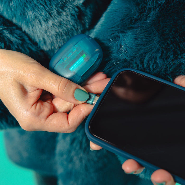 JLab Go Pop ANC True Wireless Earbuds -  Transparent Teal | IEUEBGOANCRTRAT
