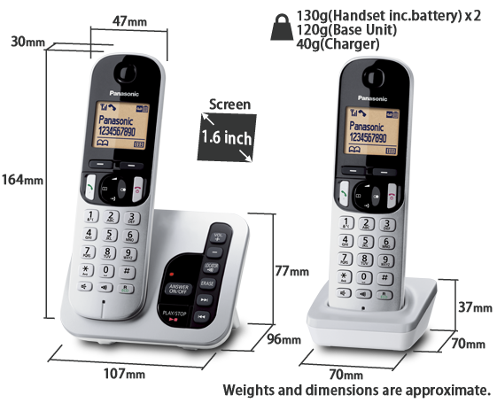 Panasonic Twin Cordless Phone with Answering Machine | KX-TGC222ES
