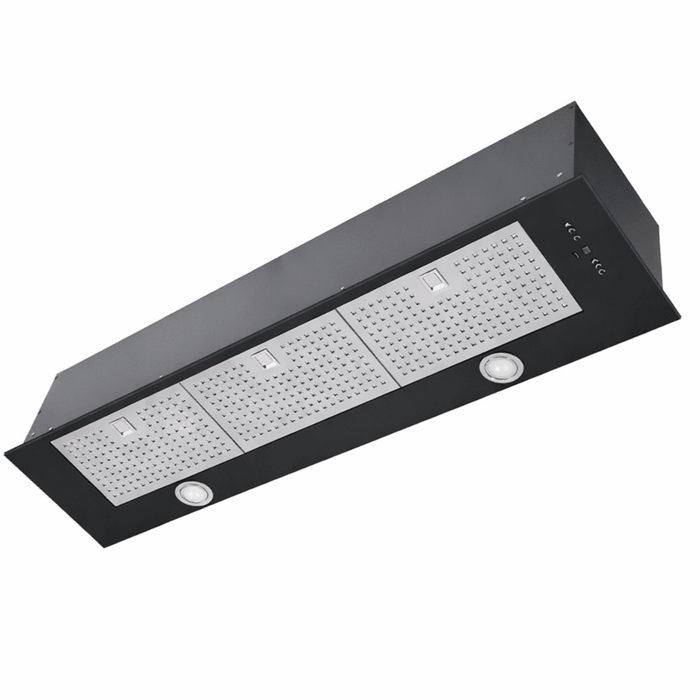 LUXAIR Novello 110cm Brushless Motor Canopy Cooker Hood - Black || LA-110-CAN-BR-BLK
