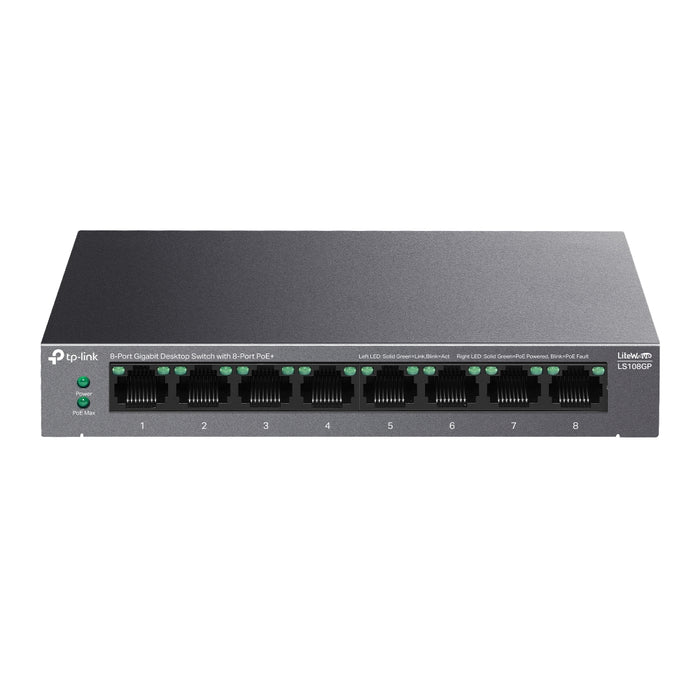 8-Port Gigabit Desktop Switch with 8-Port PoE+ | LS108GP