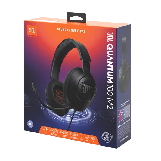 JBL Quantum 100M2 Wired Over-ear Gaming Headset - Black | JBLQTUM100M2BLK