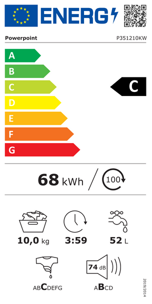 Powerpoint 10kg 1200rpm Washing Machine | P351210KW