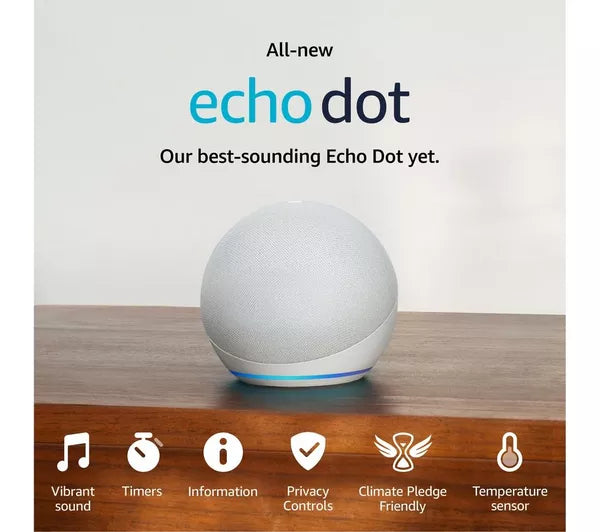 AMAZON Echo Dot Smart Speaker with Alexa - Glacier White | B09B94956P