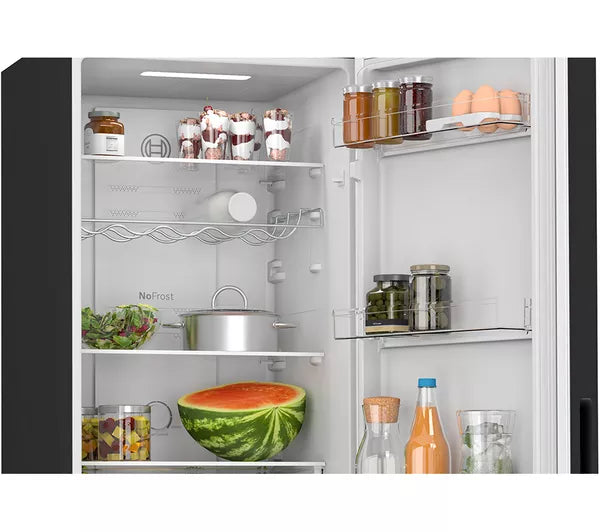*OPEN BOX* Bosch Series 2 Free-standing fridge-freezer with freezer at bottom 182.4 x 55 cm - Black | KGN27NBEAG