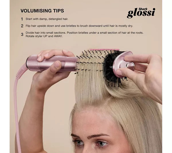 Shark Glossi 2-in-1 Hot Tool and Air Glosser - Lychee | HT302UKPK