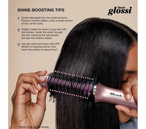 Shark Glossi 2-in-1 Hot Tool and Air Glosser - Lychee | HT302UKPK