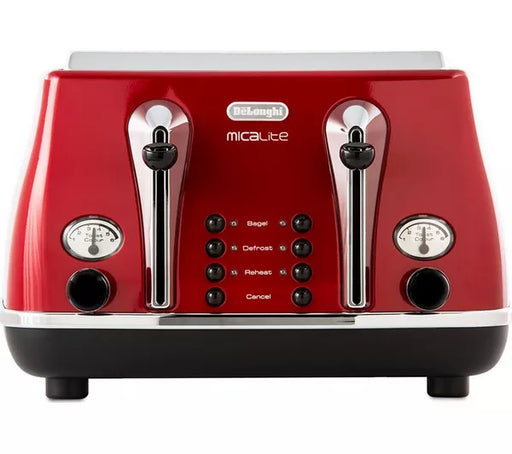 DELONGHI Icona Micalite 4 slice Toaster - Red | CTOM4003R