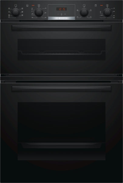 Bosch Series 4, Built-in double oven with 3D hot air - Black | BSH MBS533BB0B