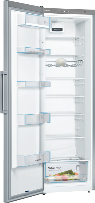 Bosch Series 4, freestanding fridge, 186 x 60 cm - Stainless steel look | BSH KSV36VLEP