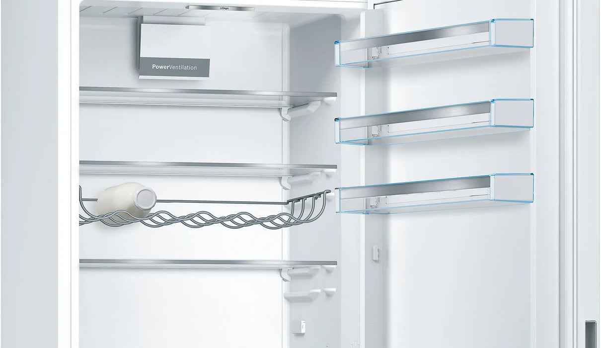 Bosch Series 6, free-standing fridge-freezer with freezer at bottom, 201 x 70 cm, - White | BSH KGE49AWCAG
