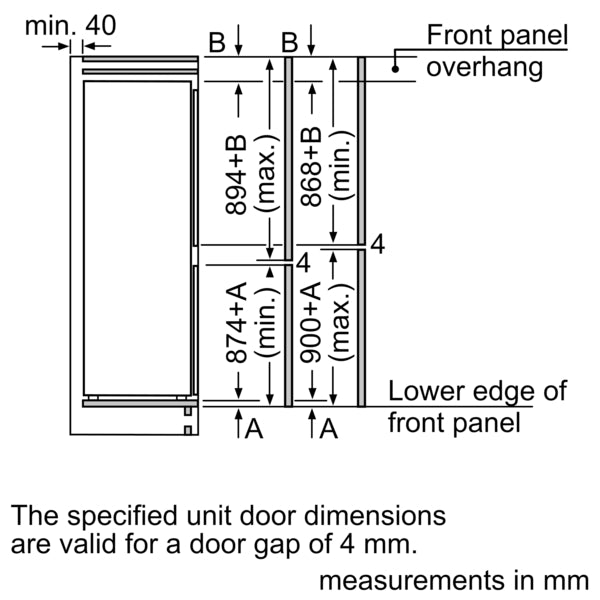 Bosch Series 2, built-in fridge-freezer with freezer at bottom, 177.2 x 54.1 cm, flat hinge | BSH KIN85NFE0G