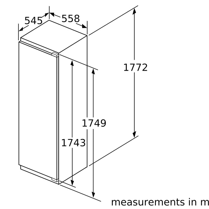 Neff N 50, built-in freezer, 177.2 x 55.8 cm, flat hinge | BSH GI7812EE0G