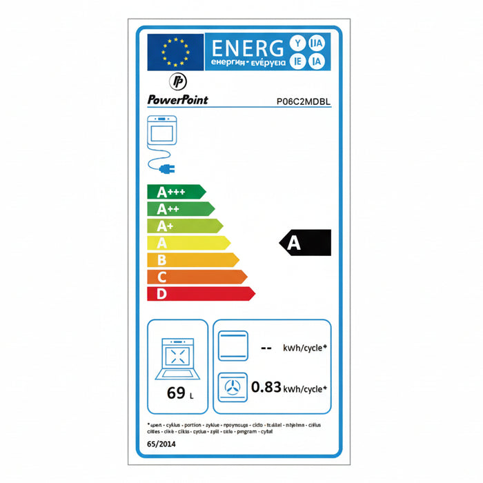 Powerpoint 60cm Double Oven Ceramic Top - Black | P06C2MDBL