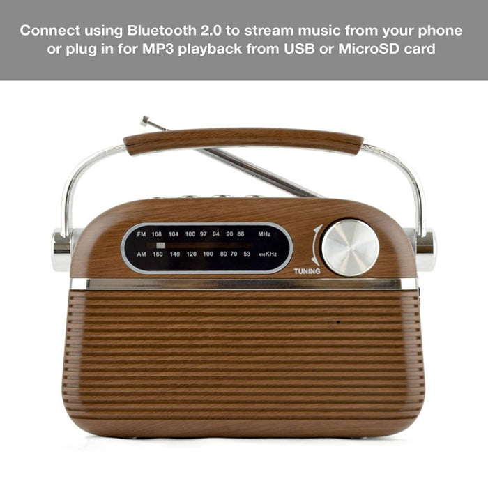 LLOYTRON Retro Rechargeable Radio - Wood | N6403WD