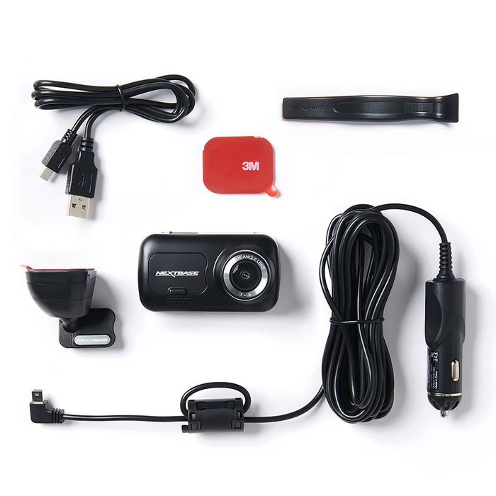 Nextbase 222X Full HD Front and Rear Dash Car Cam Kit - Black | NBDVR222XRWC