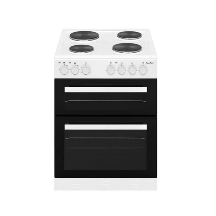 Powerpoint 60cm Twin Cavity Solid Cooker - White | P06E2S1W