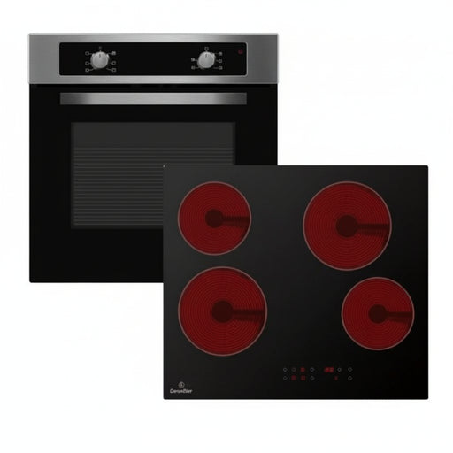 POWERPOINT Ovens and Hobs POWERPOINT Fan Oven & Ceramic Touch Control Hob Pack - Stainless Steel | P25CKMDSS IRWINS MEGASTORE