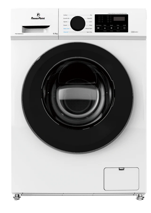 POWERPOINT 6kg 1000rpm A Rated Washing Machine with Inverter Motor - White | P35106SKW-A