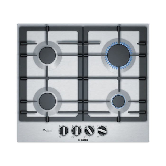 Bosch Series 6, Gas hob, 60 cm, Stainless steel | BSH PCP6A5B90