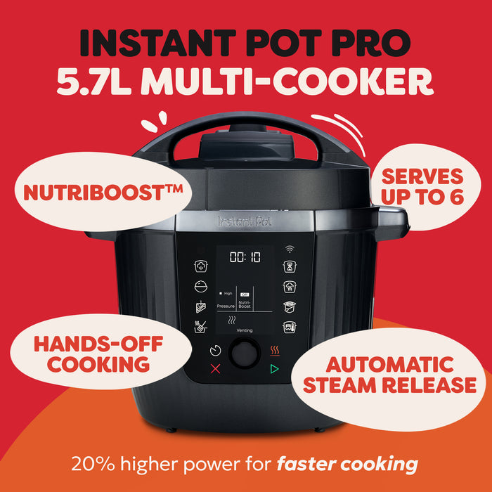 Instant Pot Pro 5.7L Smart Multi-Cooker - Black | EXE 112-0300-01-UK