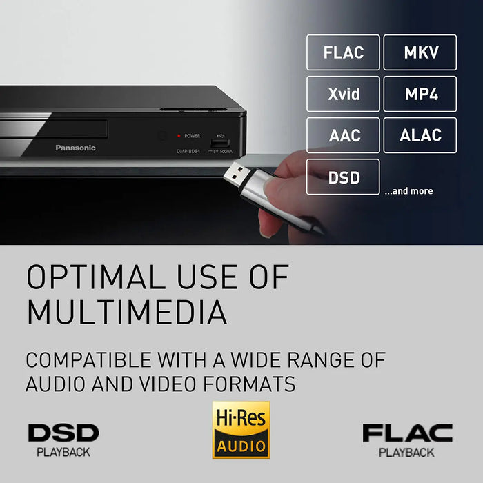 Panasonic DMP-BD84 Smart Network 2D Blu-ray Disc Player - Black | DMP-BD84ABK