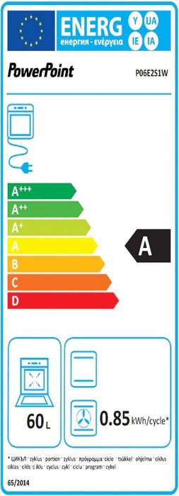 Powerpoint 60cm Twin Cavity Solid Cooker - White | P06E2S1W