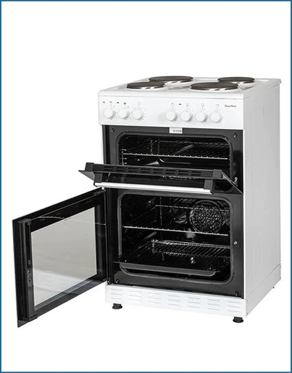 Powerpoint 60cm Twin Cavity Solid Cooker - White | P06E2S1W