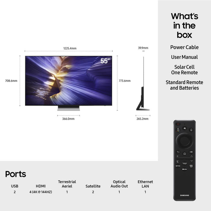 Samsung 55" S90F OLED 4K Smart AI TV 2025 | QE55S90FAEXXU
