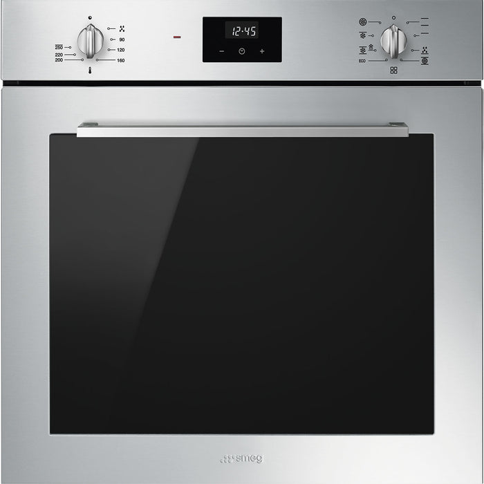 SMEG Oven Smeg Cucina 60cm Built-In Single Oven, Thermo-ventilated, Vapor Clean - Stainless steel | SMG SF6400TVX IRWINS MEGASTORE
