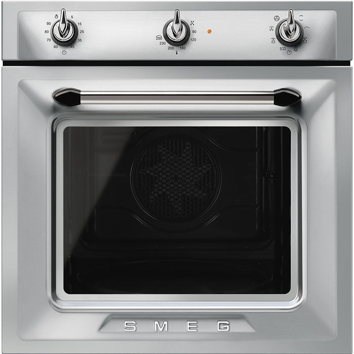 Smeg Victoria 60cm Built-In Single Oven, Thermo-ventilated with Vapor Clean - Stainless Steel | SMG SF6905X1